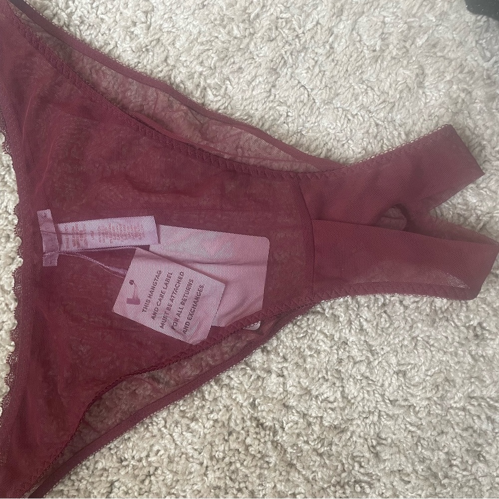 Savage X Fenty Lace Wine Panties